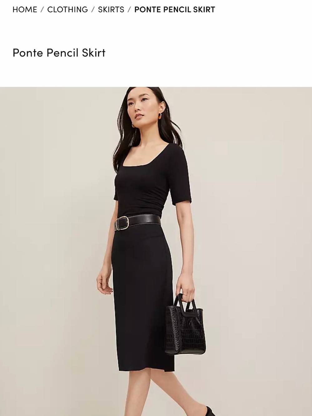 Dark Green Ann Taylor Ponte Pencil Skirt